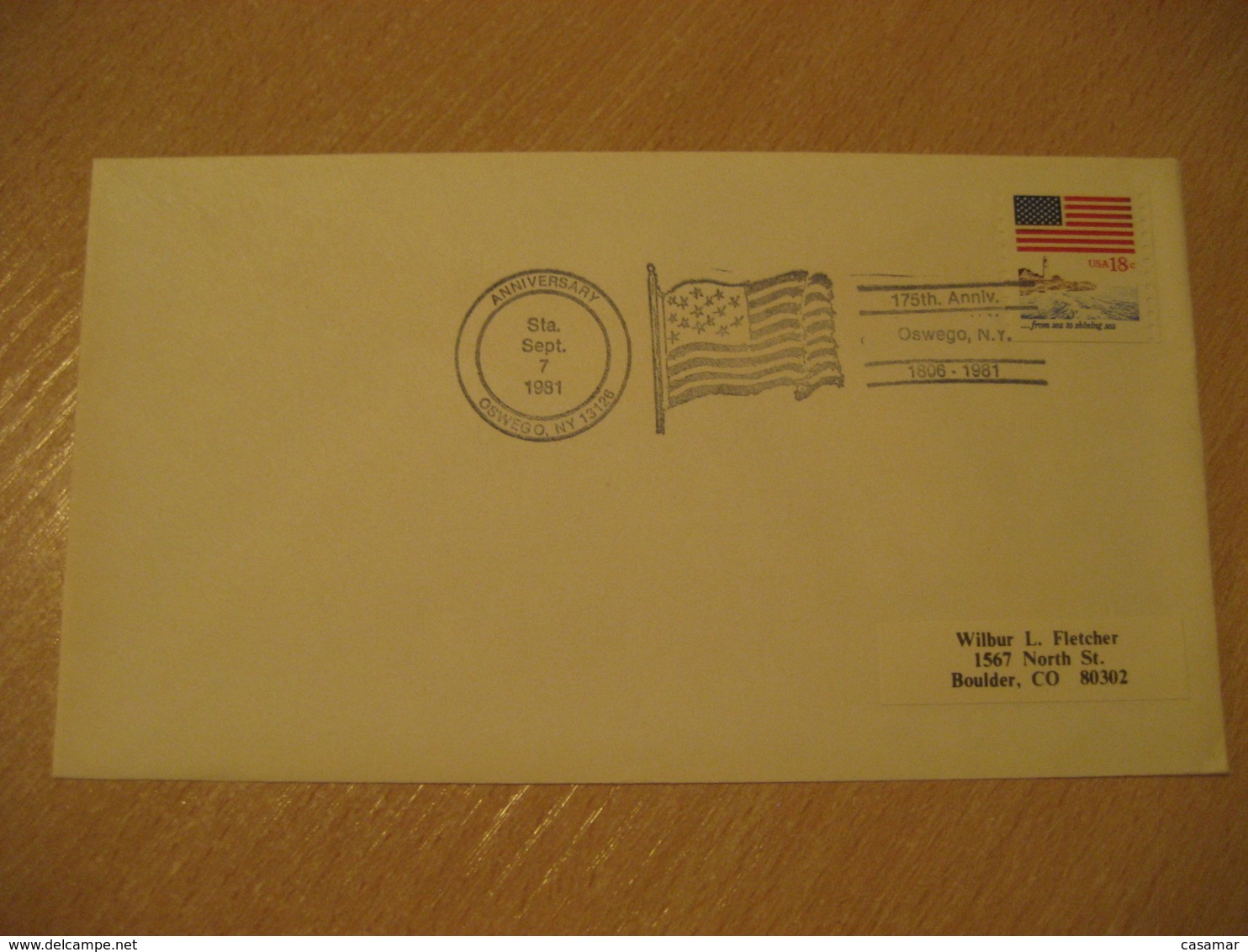 OSWEGO 1981 Flag Flags Cancel Cover USA - Covers