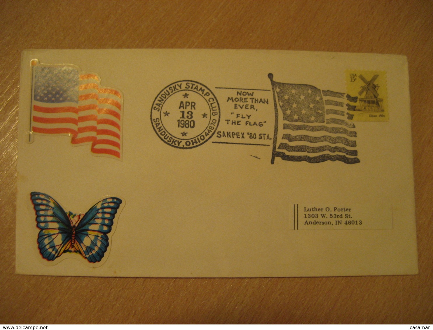 SANDUSKY 1980 Flag Flags Cancel Cover USA - Enveloppes