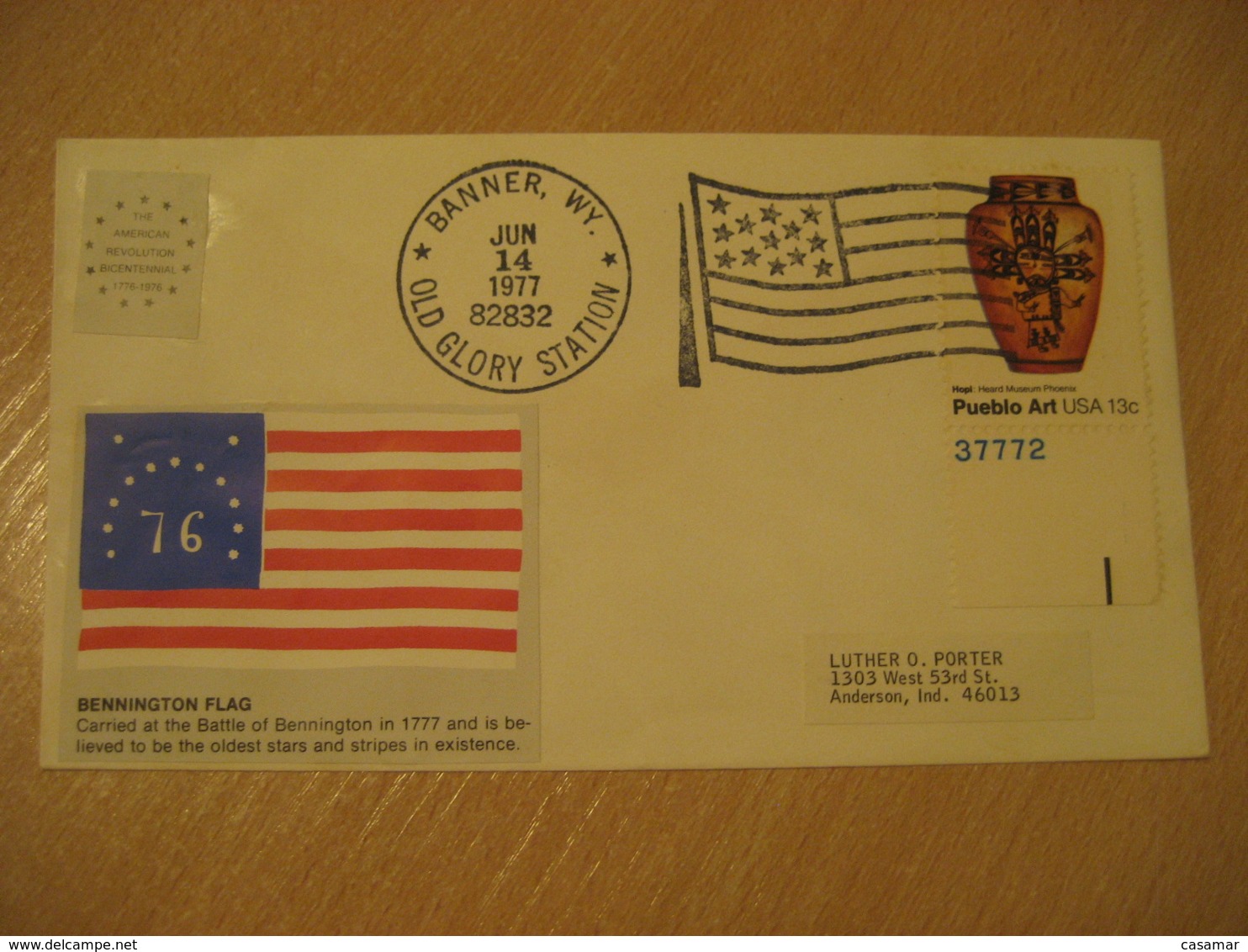 BANNER 1977 Flag Flags Cancel Cover USA - Briefe