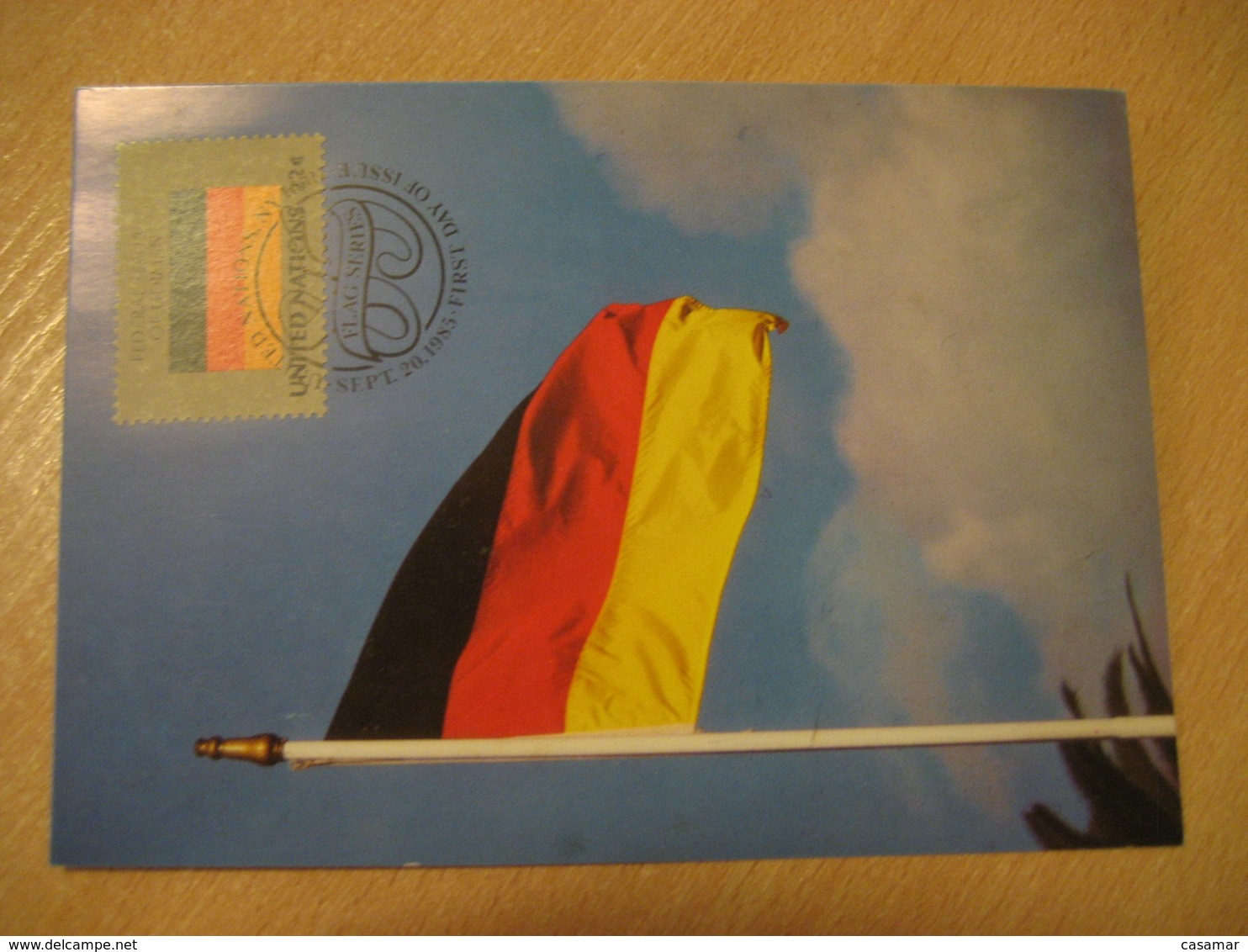 NEW YORK 1985 Germany Flag Flags Maxi Maximum Card UNITED NATIONS - Briefe