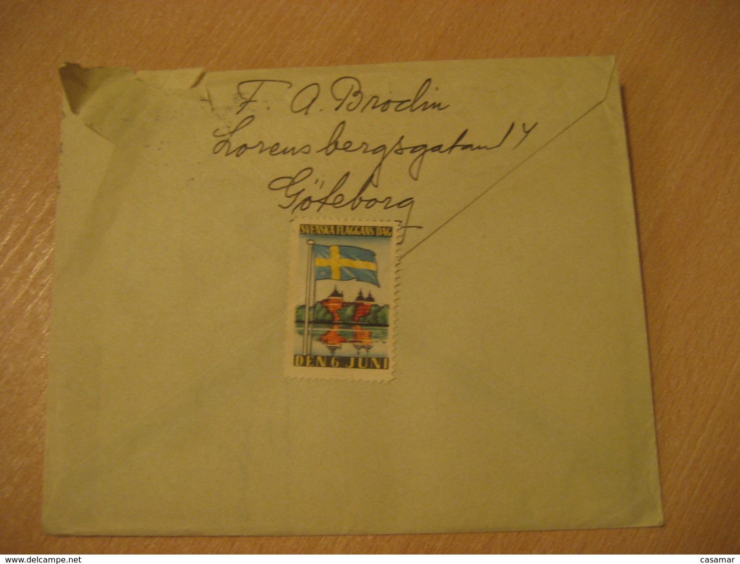 GOTEBORG 1937 Poster Stamp Label Vignette Flag Flags On Cancel Cover SWEDEN - Briefe