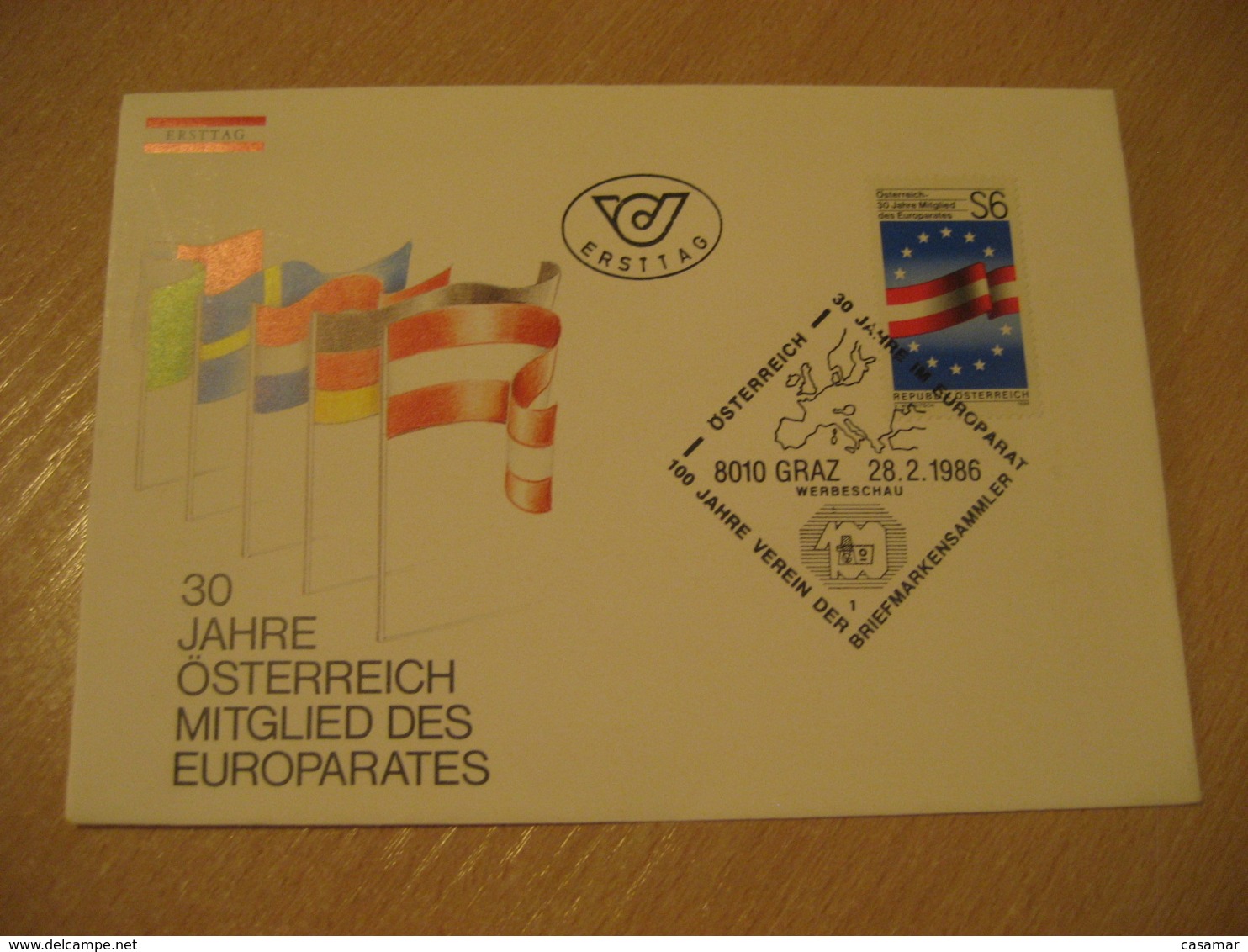 GRAZ 1986 Europa Europeism Flag Flags FDC Cancel Cover AUSTRIA - Briefe