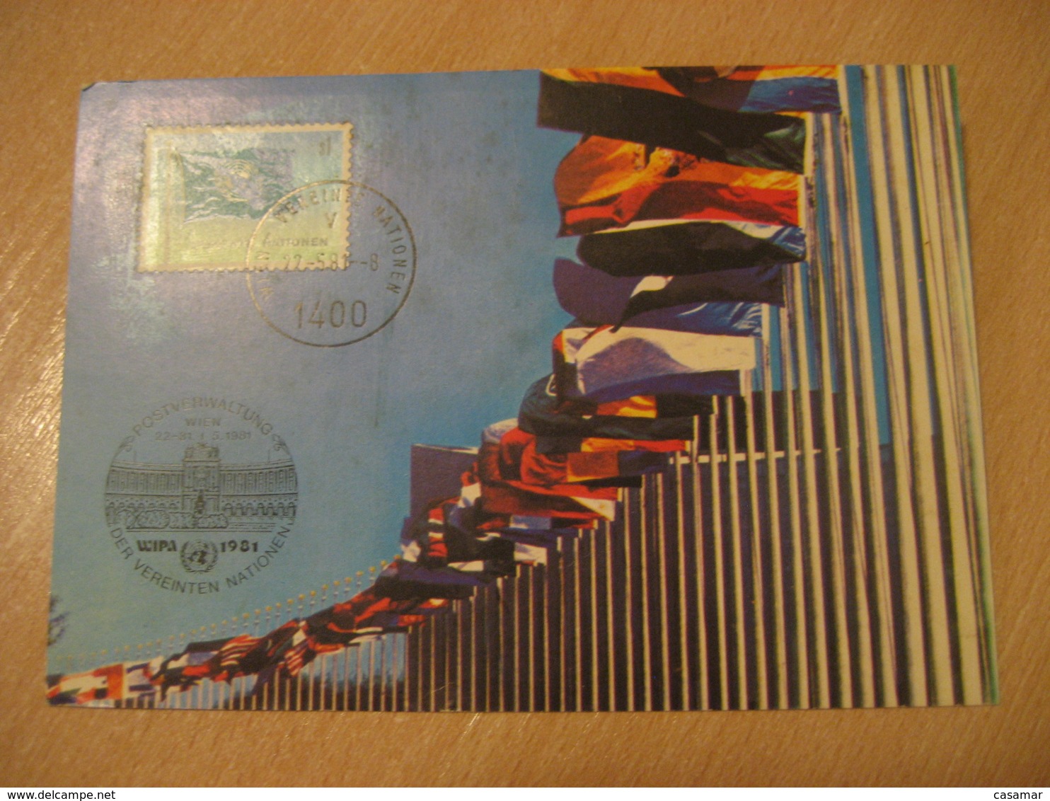 WIEN 1981 WIPA Flag Flags Maxi Maximum Card Austria UNITED NATIONS - Covers