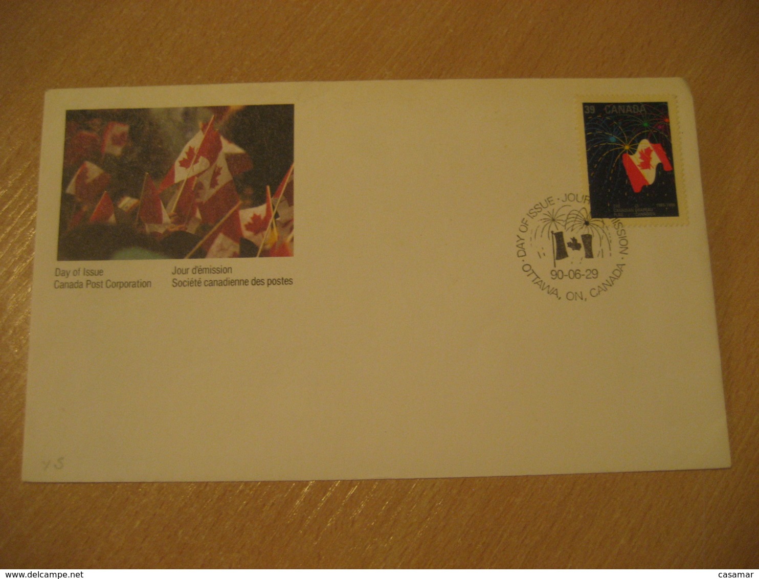 OTTAWA 1990 Canadian Flag Flags FDC Cancel Cover CANADA - Enveloppes