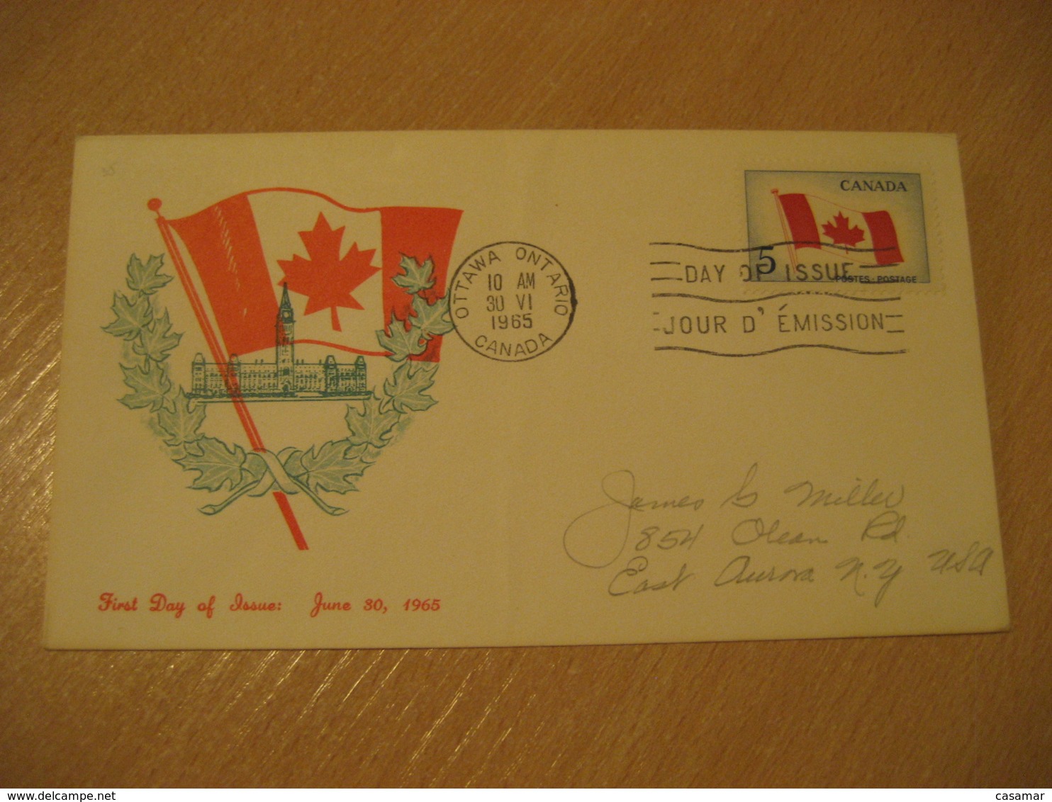 OTTAWA 1965 Flag Flags FDC Cancel Cover CANADA - Sobres