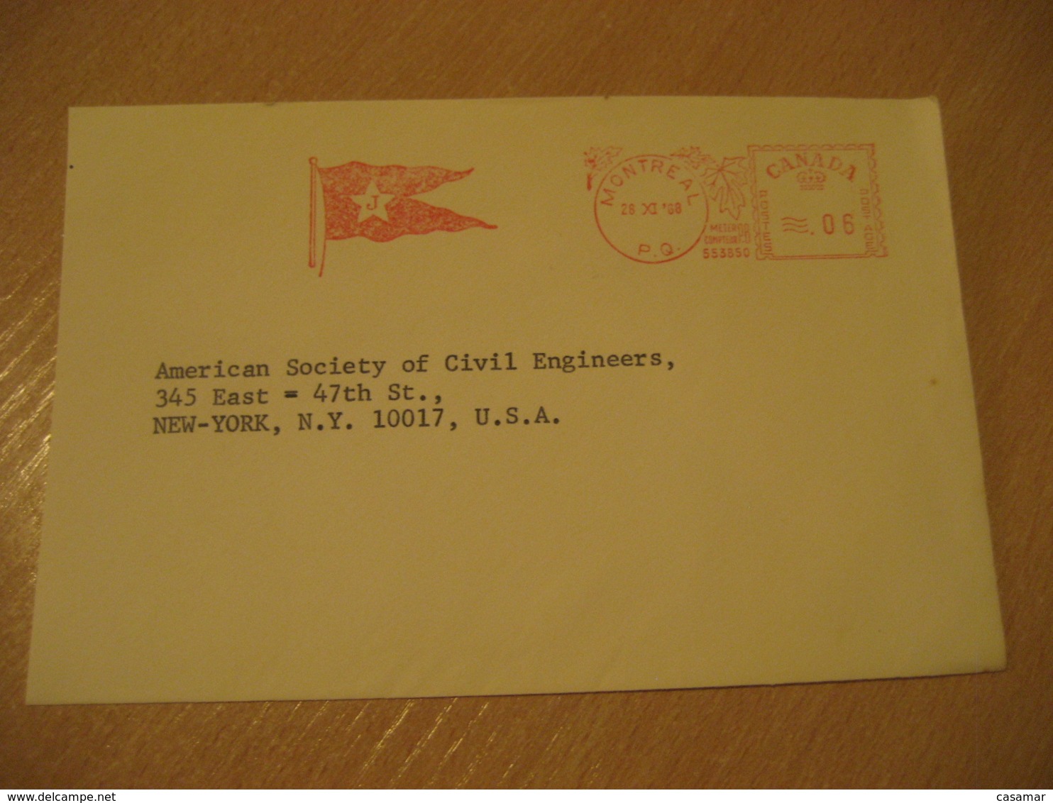 MONTREAL 1968 J Flag Flags Meter Mail Cancel Cover CANADA - Briefe