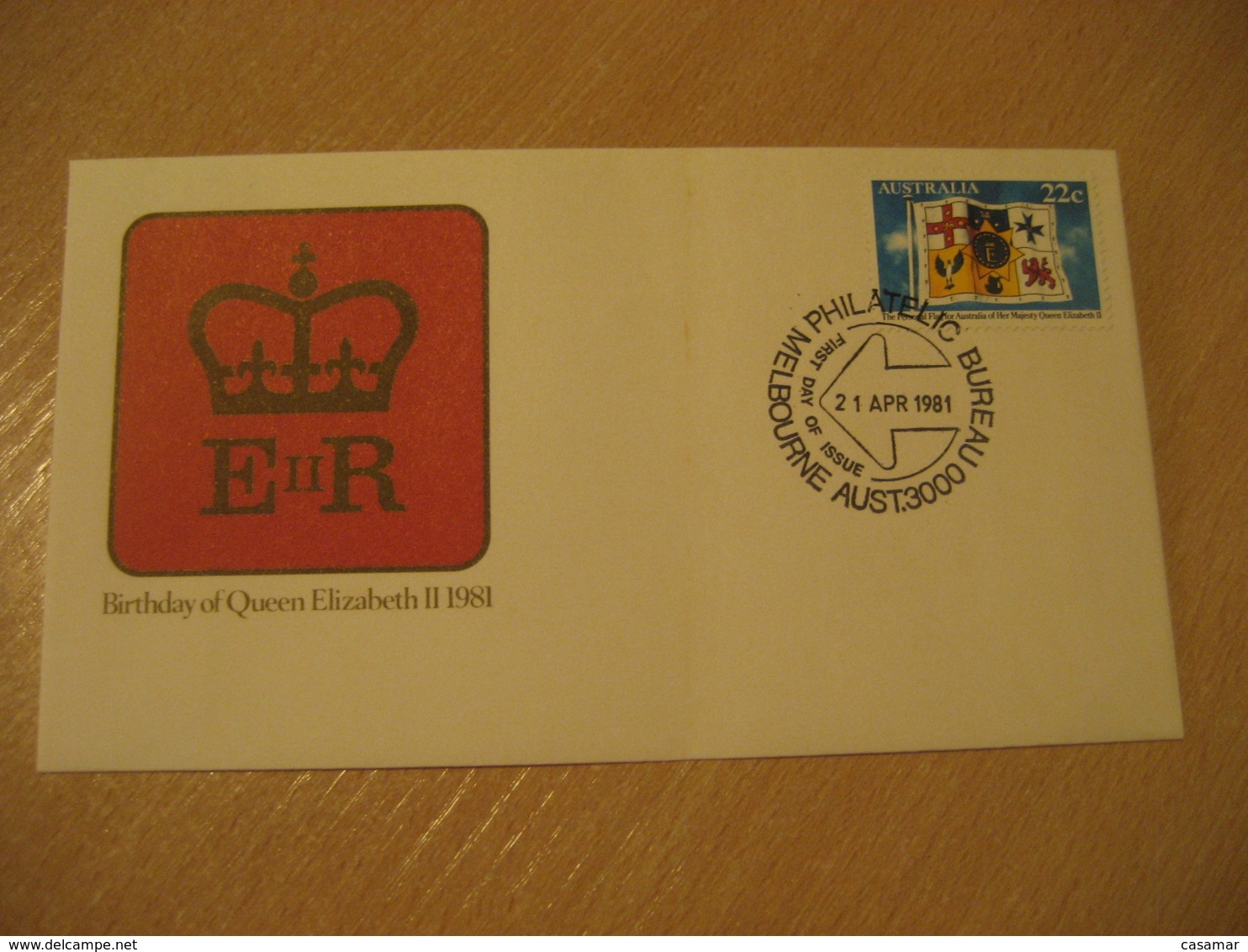 MELBOURNE 1981 Birthday Of Queen Elizabeth II QEII Royalty Flag Flags FDC Cancel Cover AUSTRALIA - Briefe