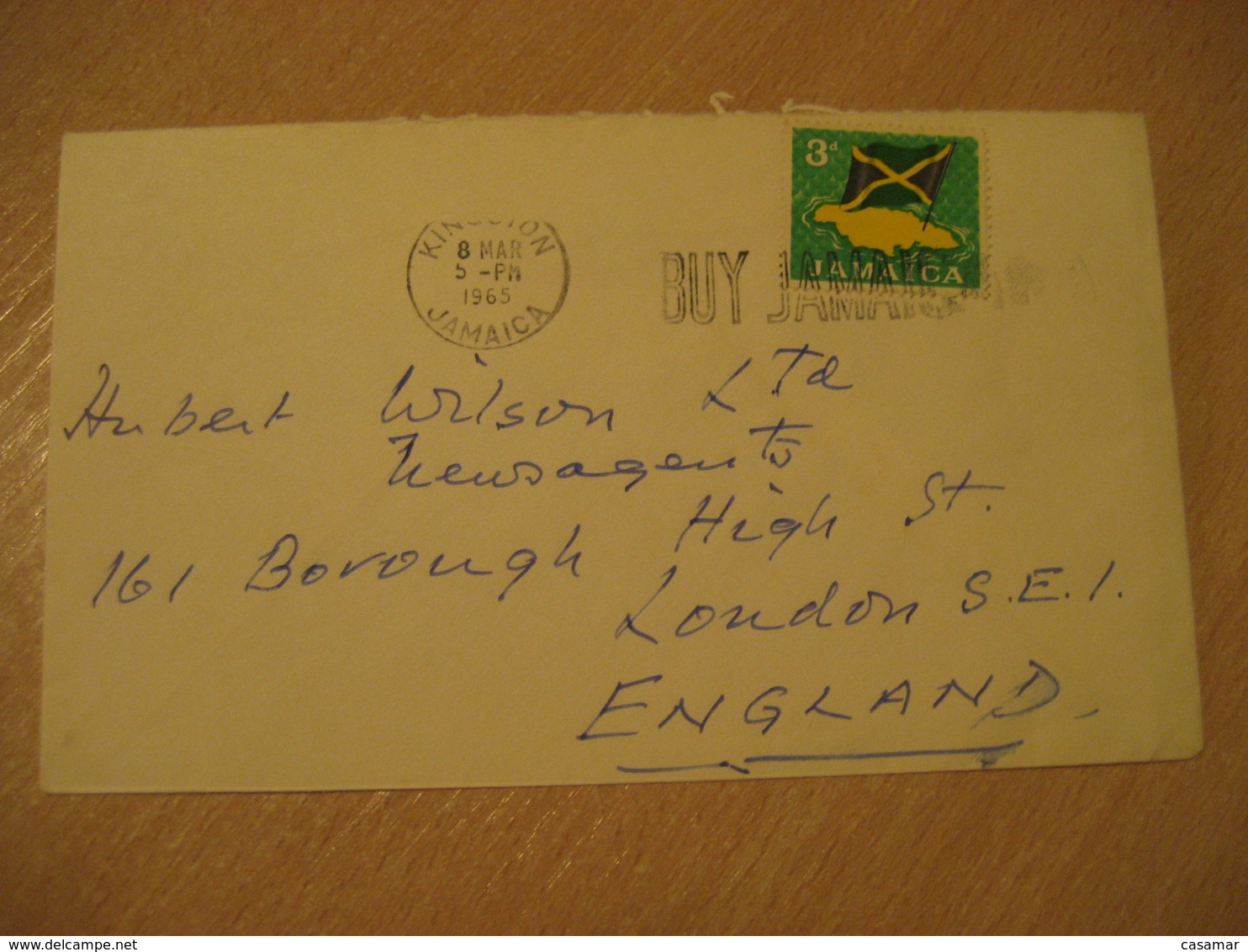 KINGSTON 1965 To London England Flag Flags Stamp On Cover JAMAICA - Enveloppes