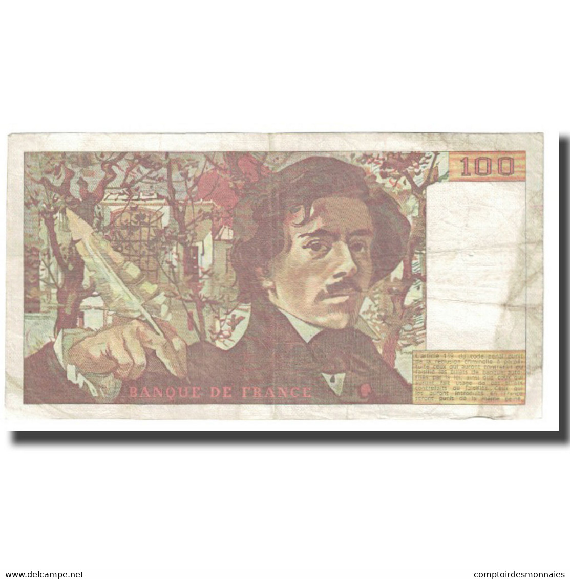 France, 100 Francs, Delacroix, 1985, P. A.Strohl-G.Bouchet-J.J.Tronche, 1985 - 100 F 1978-1995 ''Delacroix''