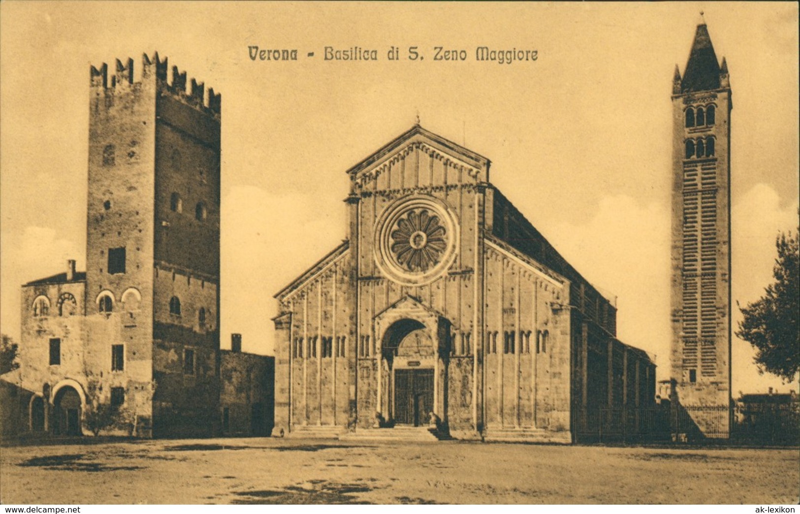 Verona Italia Basilica Di S. Zeno Maggiore/Strassen Partie Mit Basilika,  1910 - Other & Unclassified