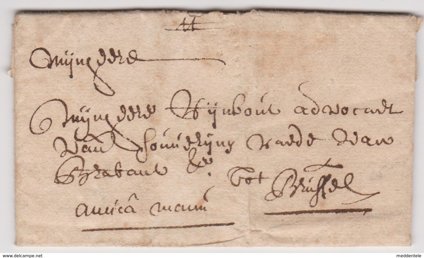 Lettre Datée De 1709 Adressée à Brûssel - Voir Texte - 1621-1713 (Spanish Netherlands)