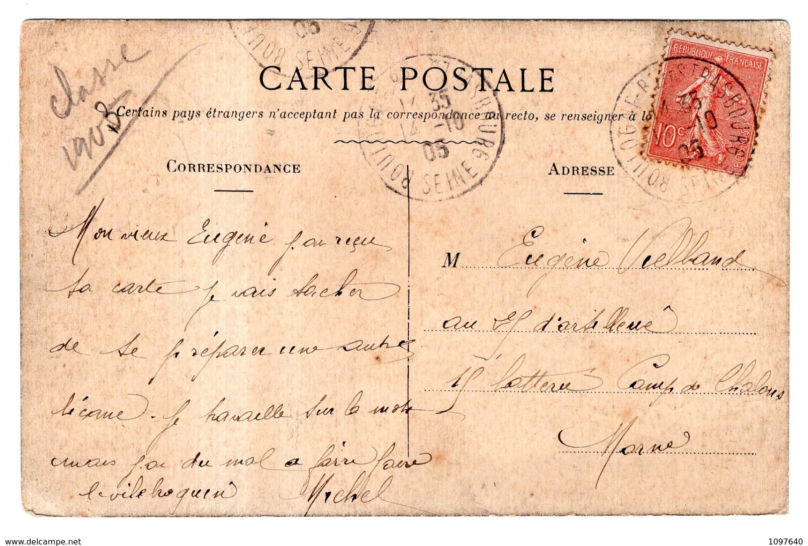 PLUS QUE 2 ANS A FAIRE  CLASSE 1905 CARTE SIGNEE - Humour