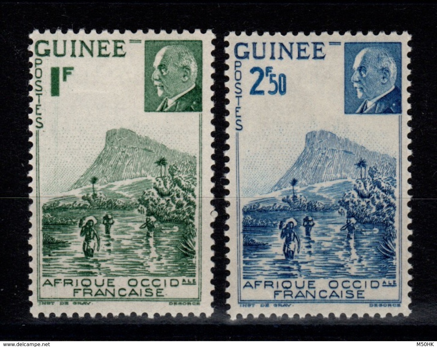 Guinee YV 176 & 177 N* Petain Cote 1,60 Eur - Unused Stamps