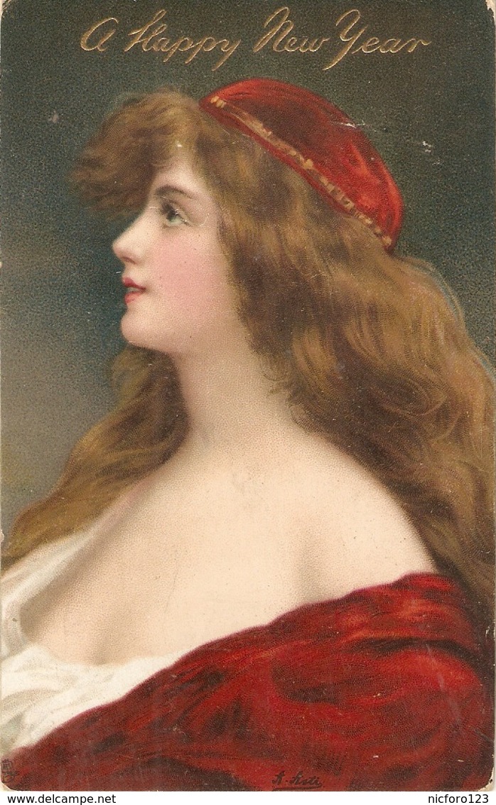 "A. Asti. Pretty Lady. Long Hair" Tuck Connoisseur  Series PC # 2754 - Tuck, Raphael