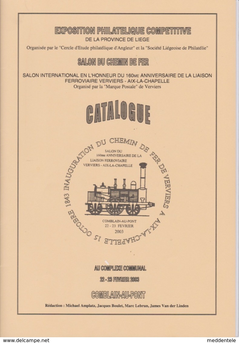 Catalogue Expo Compétitive De COMBLAIN 2003 Salon Du Chemin De Fer - Avec Divers Articles Rare Et TB - Philatélie Et Histoire Postale