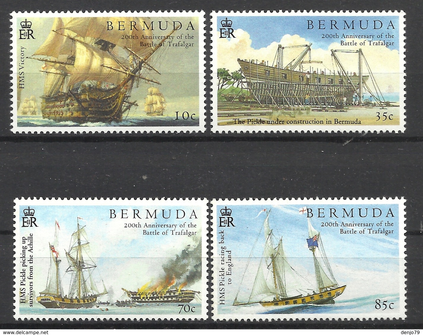 BERMUDA  2005 BATTLE OFTRAFALGAR,SHIPS SET MNH - Bermuda