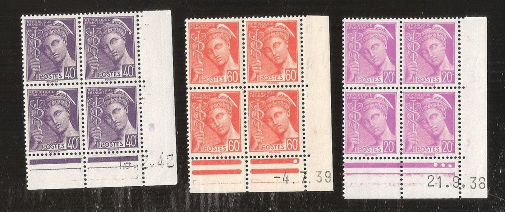 France Coins Datès N° 410 De 1938 Et 415 De 1939 Et 548 De 1942 MNH Neufs Sans Charniéres - 1930-1939