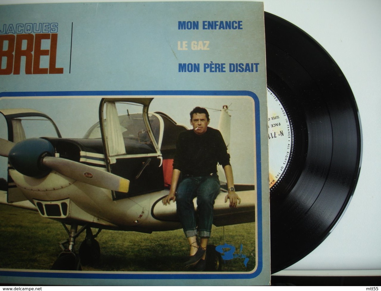 Jacques Brel  Lot 3 Disque 45 T 4 Titre Philipps Les Bougeois Mon Enfance 1 De 6 Titre 2 Eme Serie - 45 T - Maxi-Single