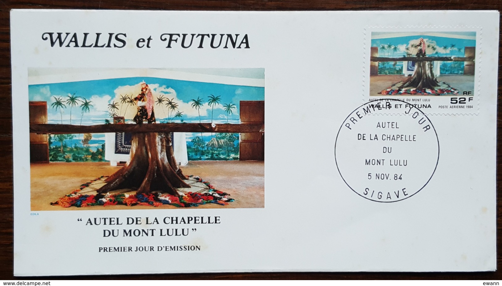 Wallis Et Futuna - FDC 1984 - YT Aérien N°141 - AUTEL DE LA CHAPELLE DU MONT LULU - FDC