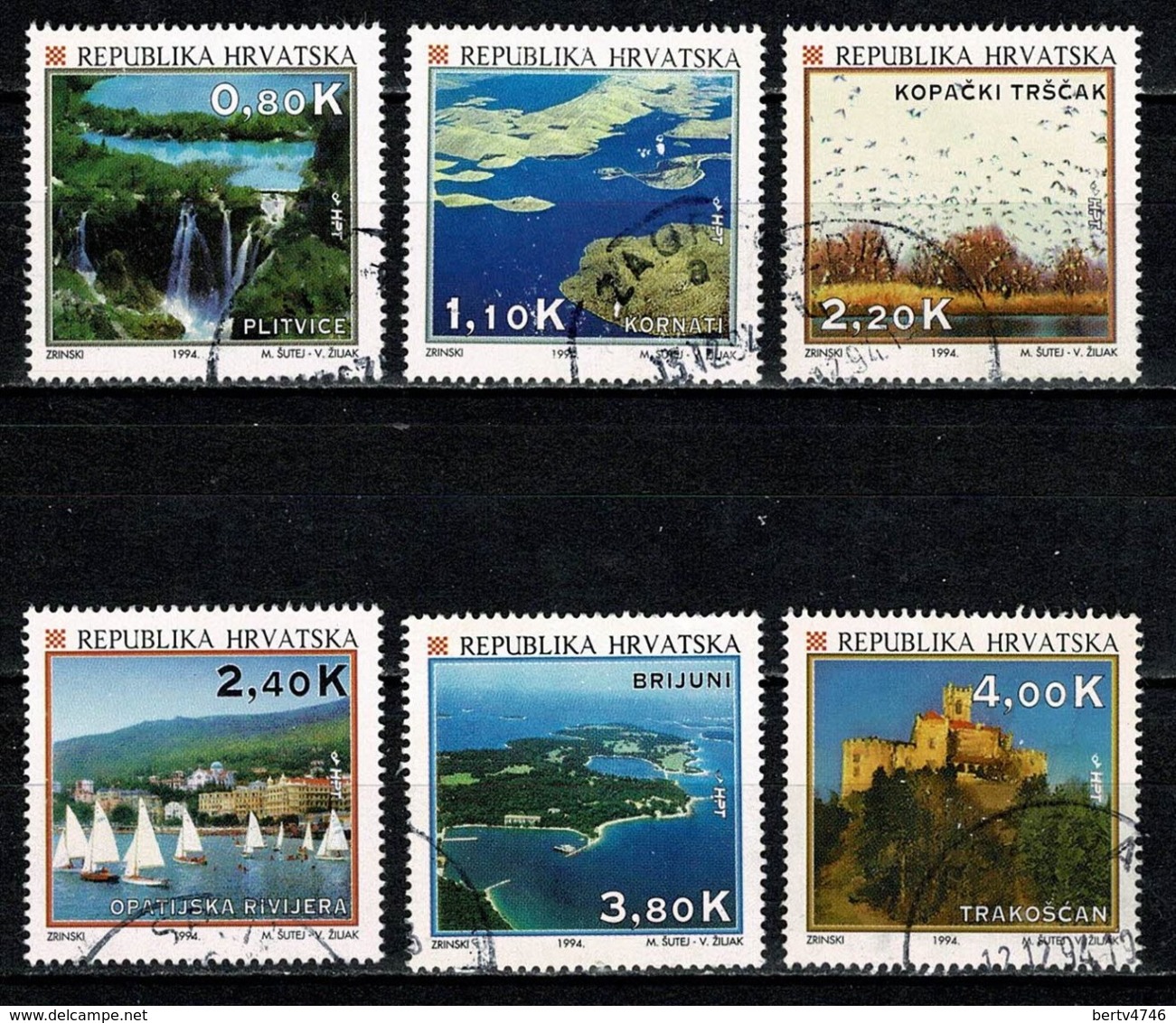 Hrvatska 1994 - 6 Zegels/timbres/stamps/briefmarken Yv. 233, 235/39 Used / Gebr / Obl. - Croatie