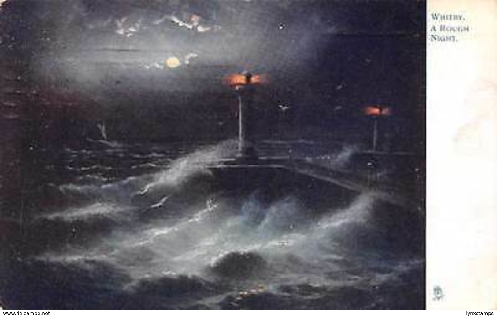 Whitby, A Rough Night, Sea, Lighthouse, Moonlight - Altri & Non Classificati