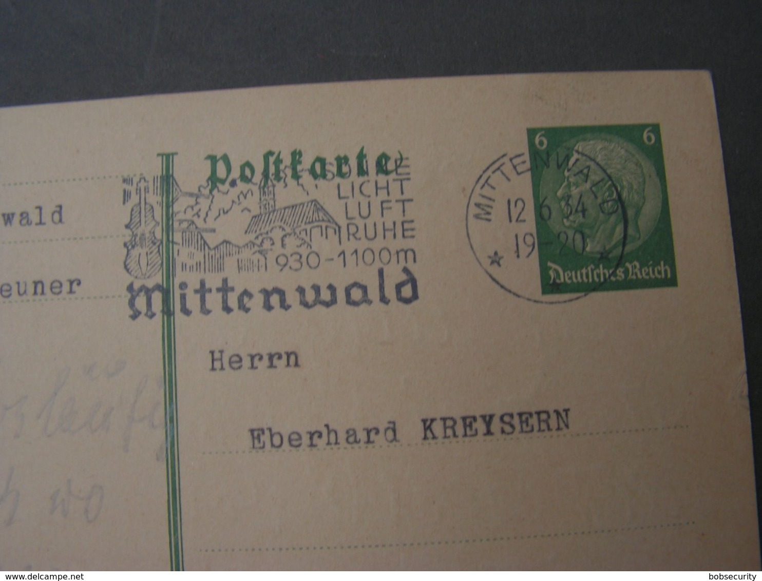 Mittenwald SST Auf Karte Nach Starnberg 1934 - Other & Unclassified