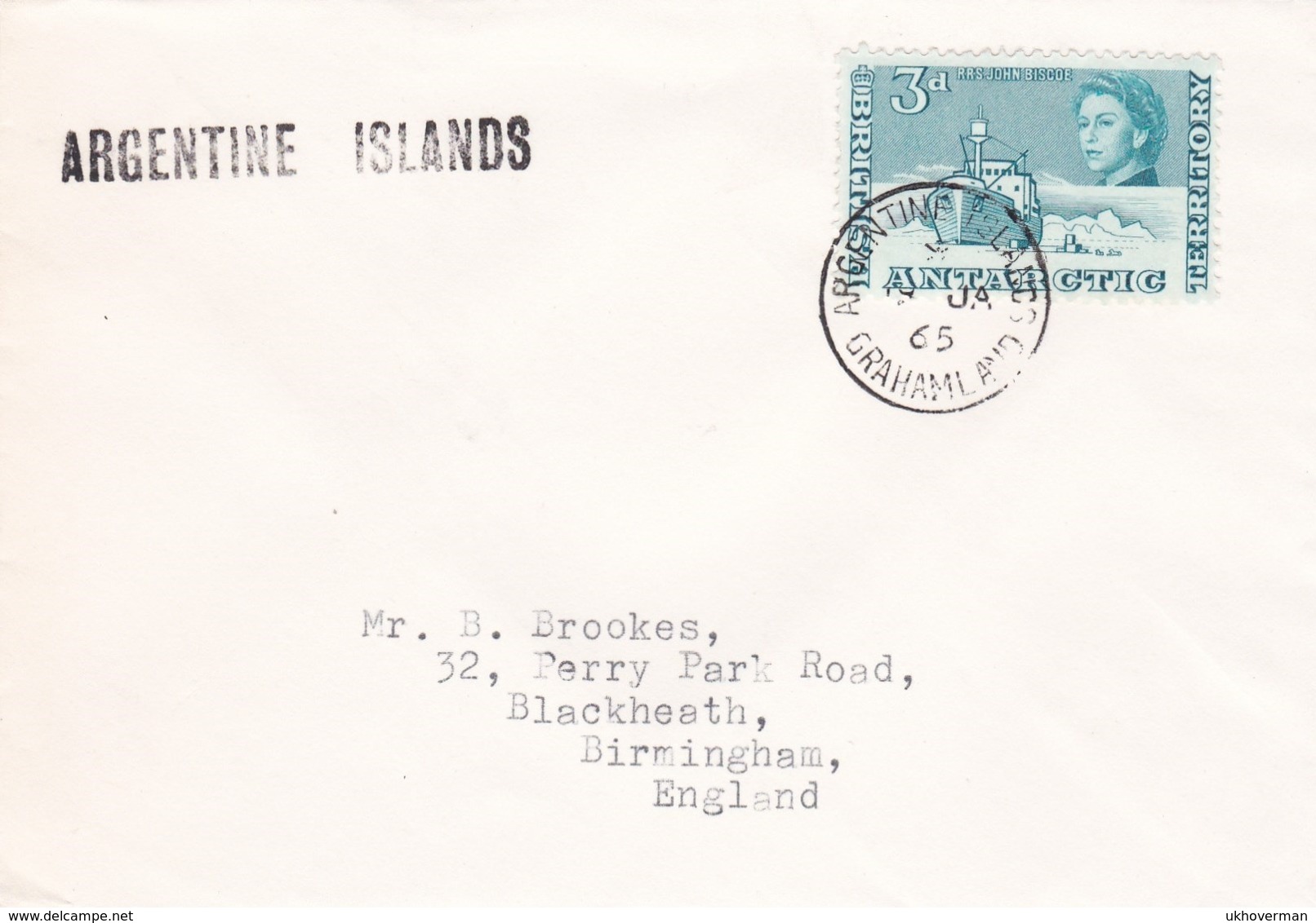 BRITISH ANTARCTIC TERRITORY>ARGENTINE ISLANDS》Annigoni - Lettres & Documents