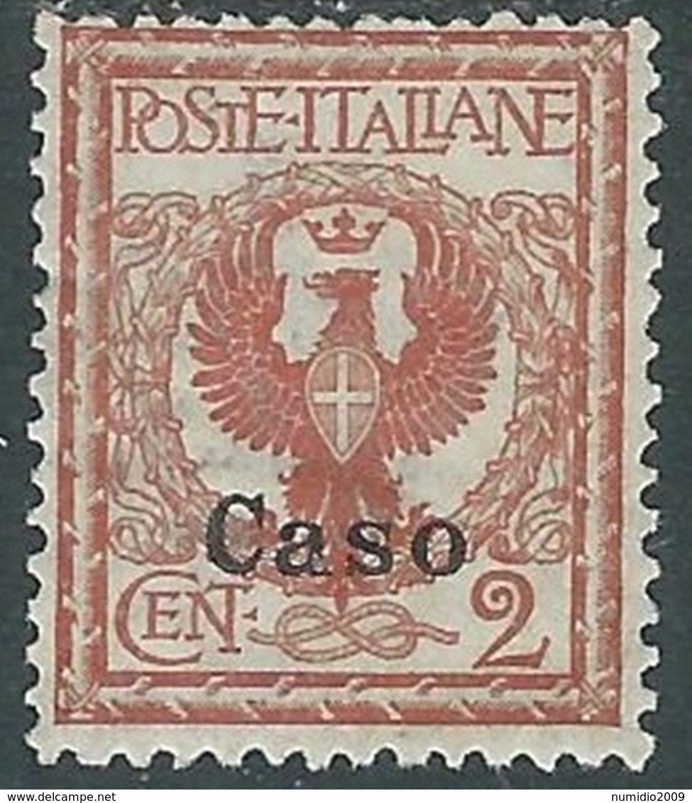 1912 EGEO CASO AQUILA 2 CENT MH * - RB30 - Ägäis (Caso)