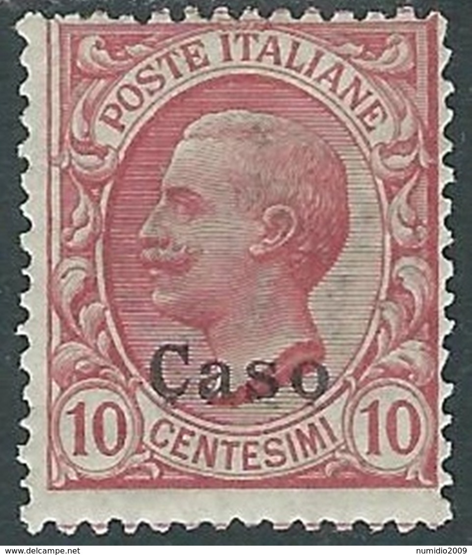 1912 EGEO CASO EFFIGIE 10 CENT MH * - RB30 - Ägäis (Caso)