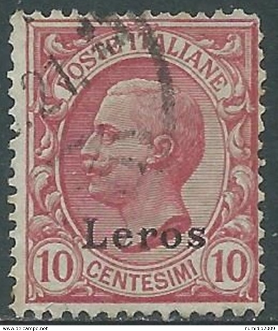 1912 EGEO LERO USATO EFFIGIE 10 CENT - RB25 - Ägäis (Lero)