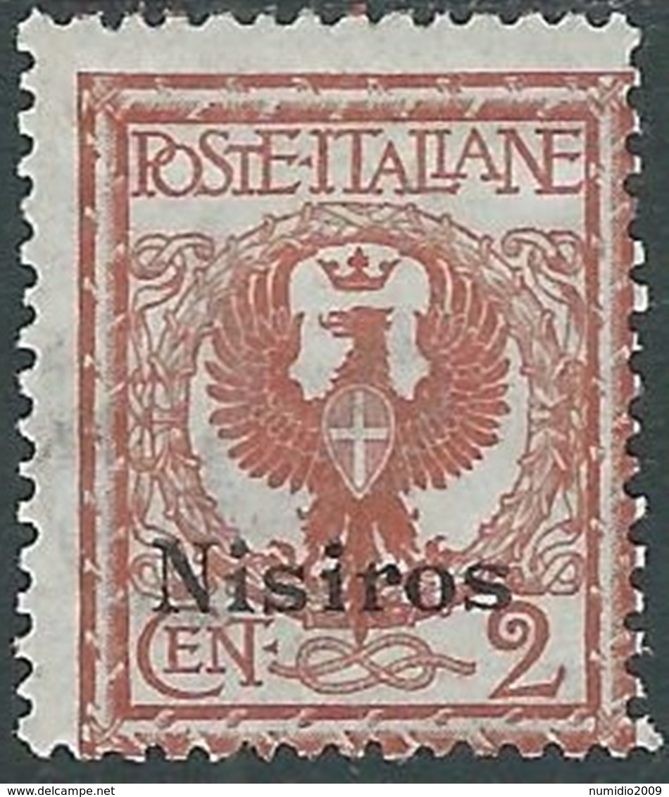 1912 EGEO NISIRO AQUILA 2 CENT MH * - RB30-2 - Egeo (Nisiro)