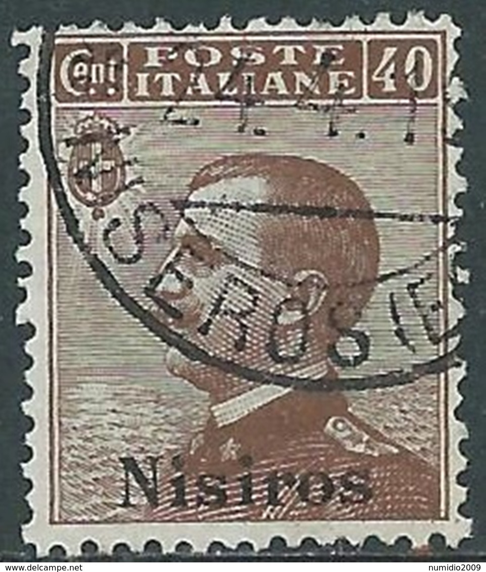 1912 EGEO NISIRO USATO EFFIGIE 40 CENT - RB25-2 - Egée (Nisiro)