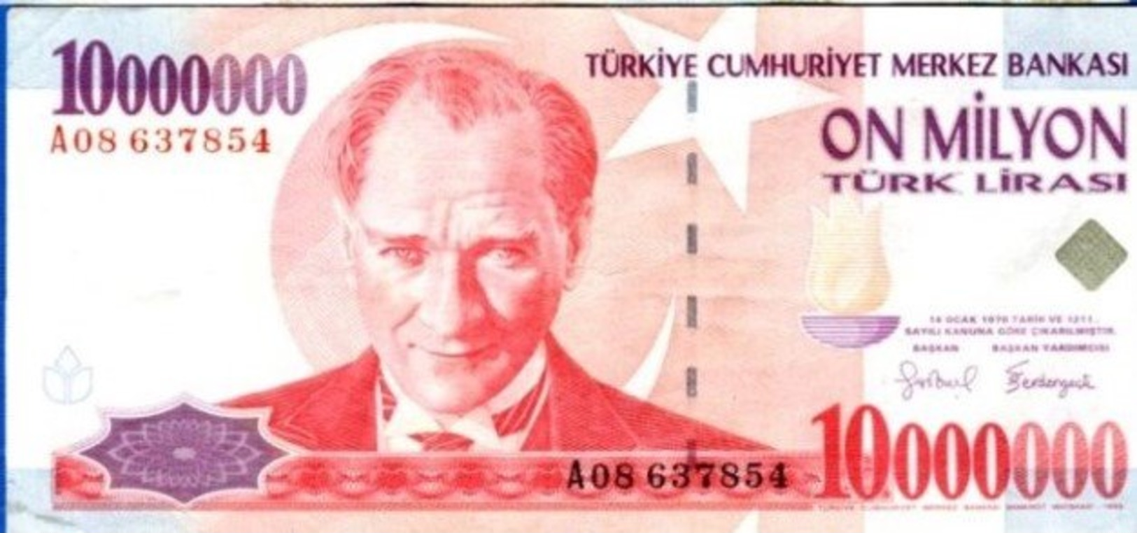 TURKEY 5000000 1,000,000 LIRA 1997 1 MILLION ATATURK   BANKNOTE - Turchia