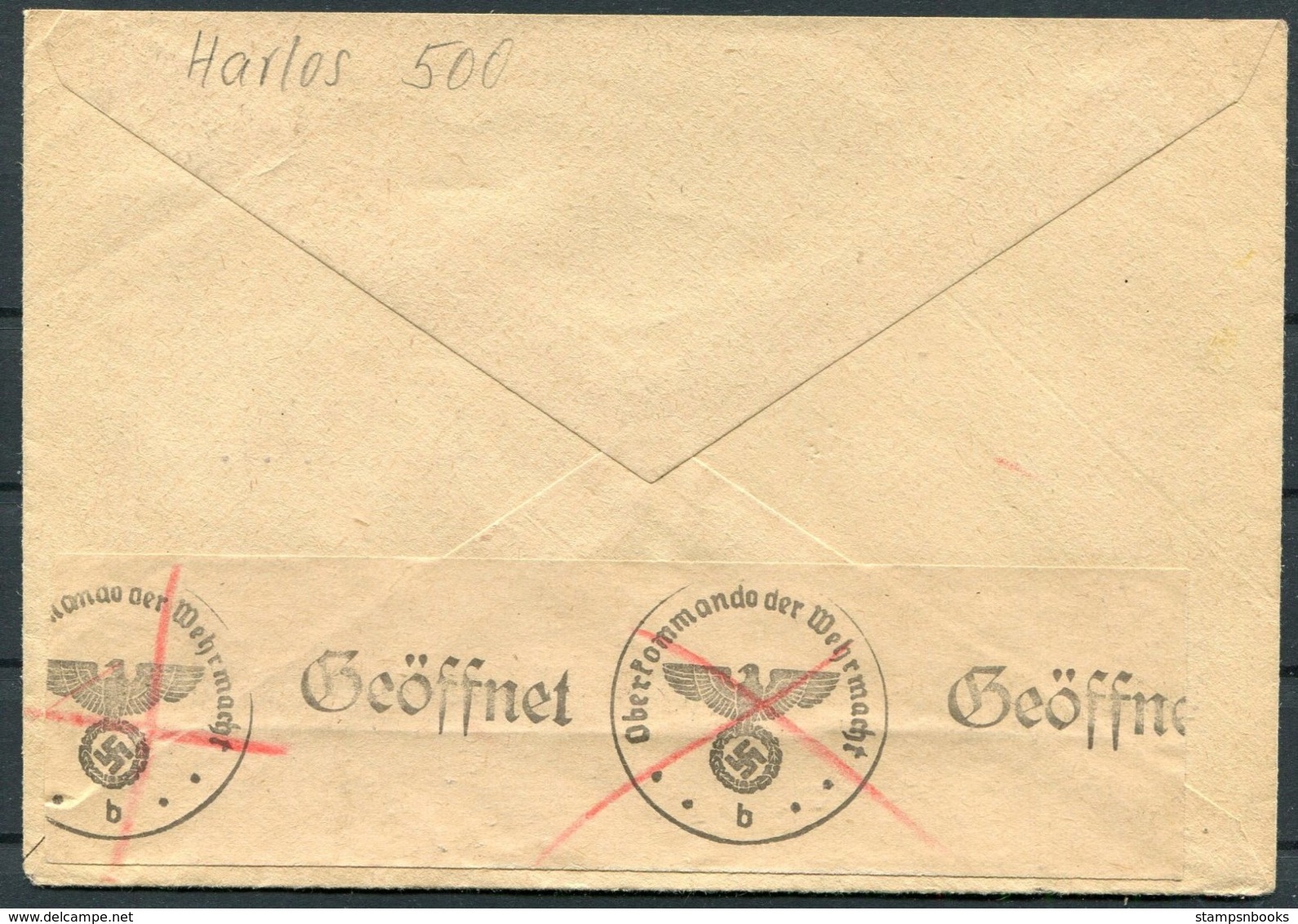 1943 Germany Frankfurt Airmail Censor (tape) - Stockholm - Covers & Documents