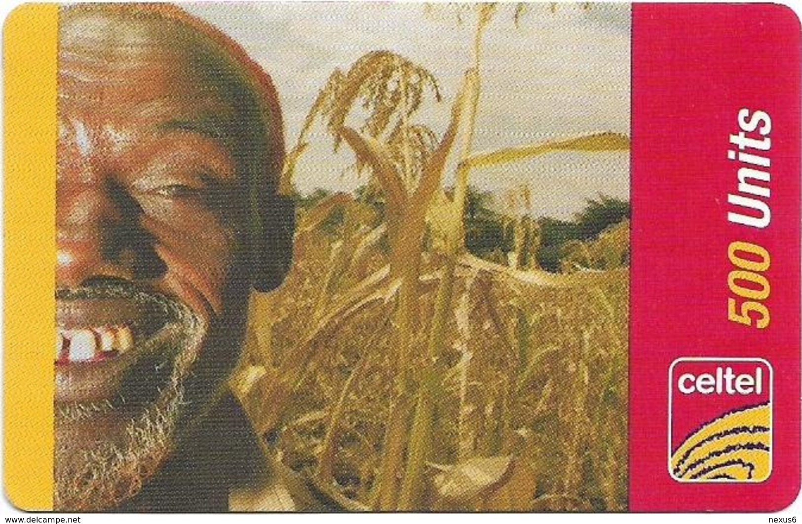 Sierra Leone - Celtel - Old Man In A Plantation, GSM Refill 500Units, Used - Sierra Leone