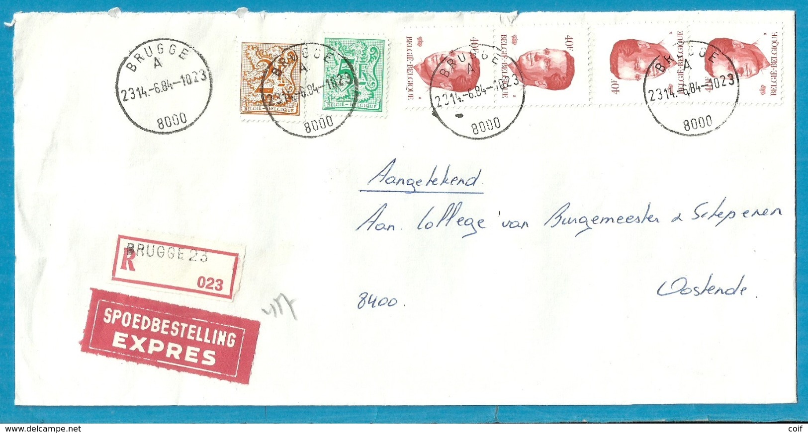 1903+1960+2136 Op Brief Aangetekend Per EXPRES Met Stempel BRUGGE 23 - 1981-1990 Velghe