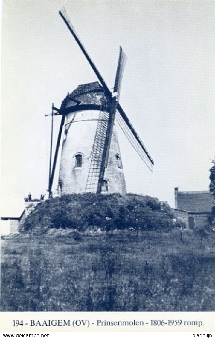 BAAIGEM - Gavere (O.Vl.) - Molen/moulin - Blauwe Prentkaart Ons Molenheem Van De Prinsenmolen Met Wieken (nu Nog Romp) - Gavere
