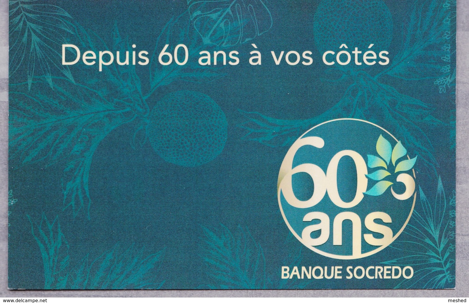 Carte Postale 2019 : 6o Ans De La Banque SOCREDO. Tirage 700 Ex. Prix : 3,50 € - Entiers Postaux