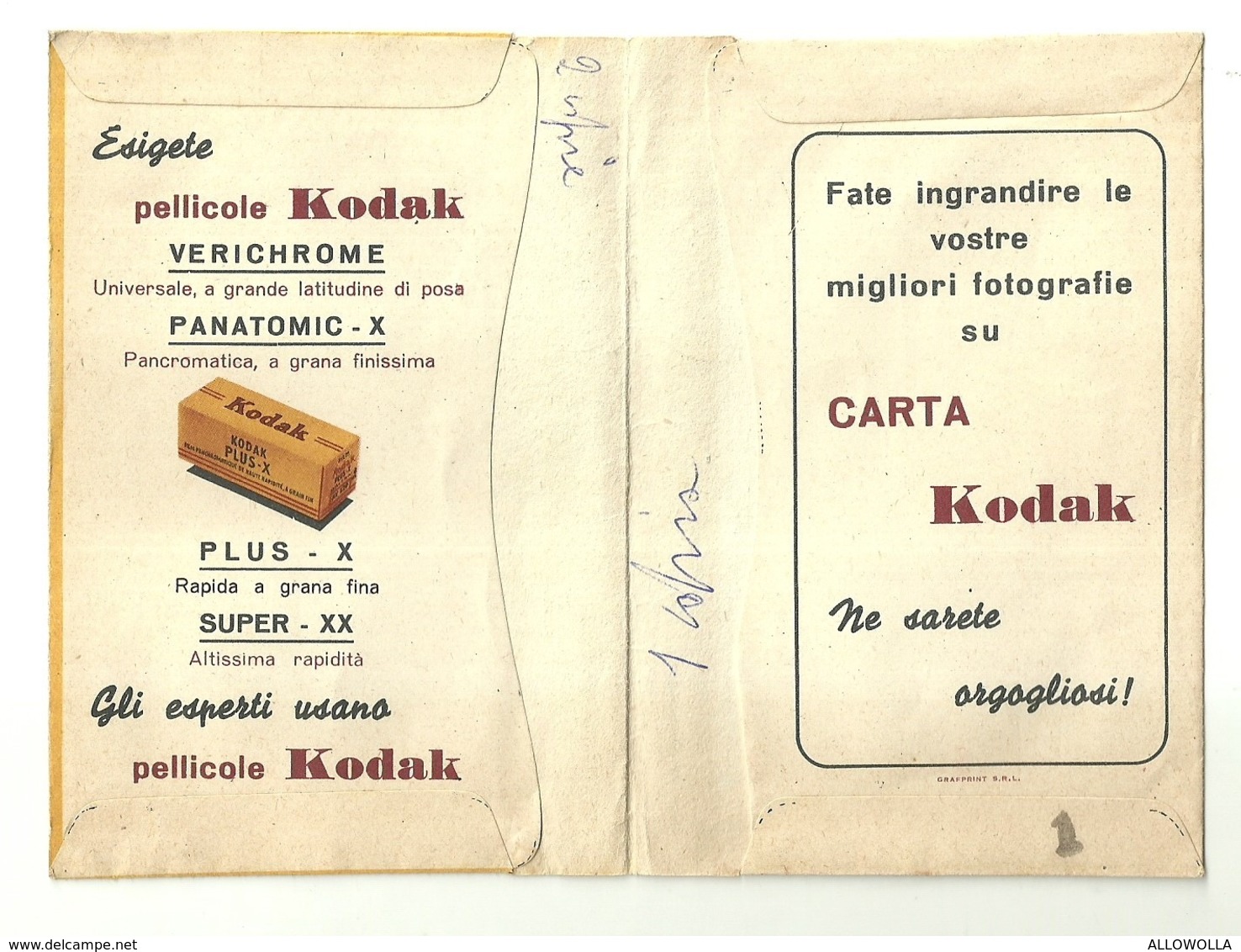 5853 "PORTANEGATIVI FOTOGRAFICI KODAK" L. FARE'-VIA CAVOUR 13 - TORINO - Matériel & Accessoires