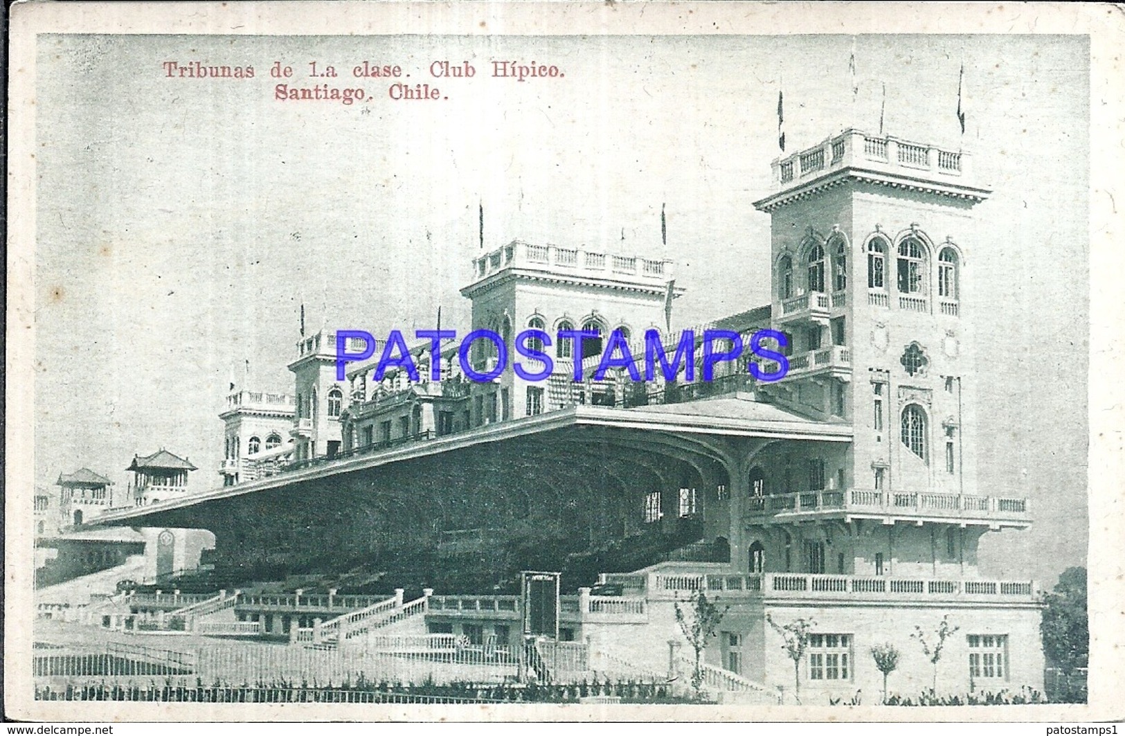 123545 CHILE SANTIAGO CLUB HIPICO TRIBUNAS DE LA CLASE POSTAL POSTCARD - Chile