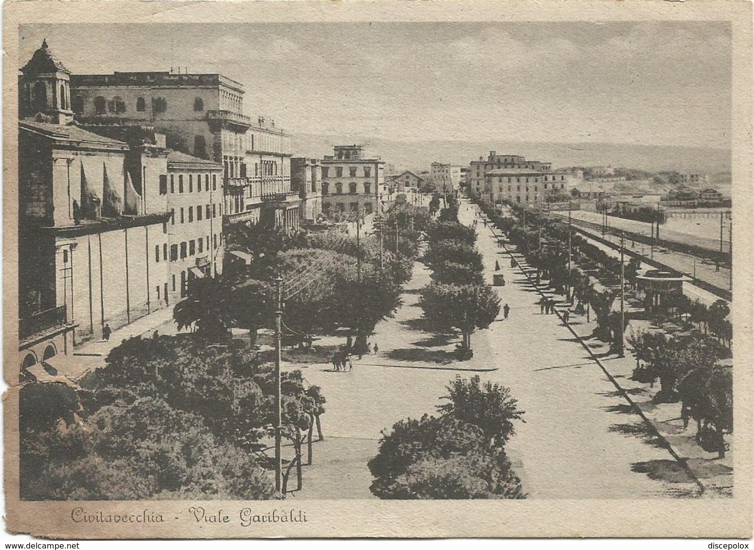 Z5105 Civitavecchia (Roma) - Viale Garibaldi - Panorama / Viaggiata 1948 - Civitavecchia