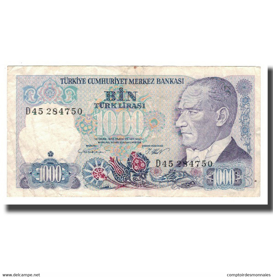 Billet, Turquie, 1000 Lira, L.1970, Undated (1986), KM:196, TTB+ - Türkei