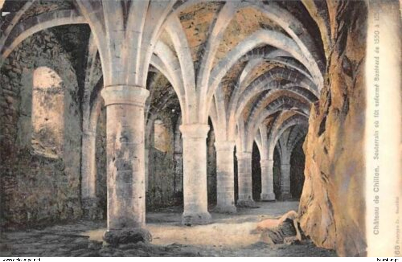 Suisse Chateau De Chillon, Souterrain Ou Fut Enferme Bonivard De 1530 A 1536 - Au