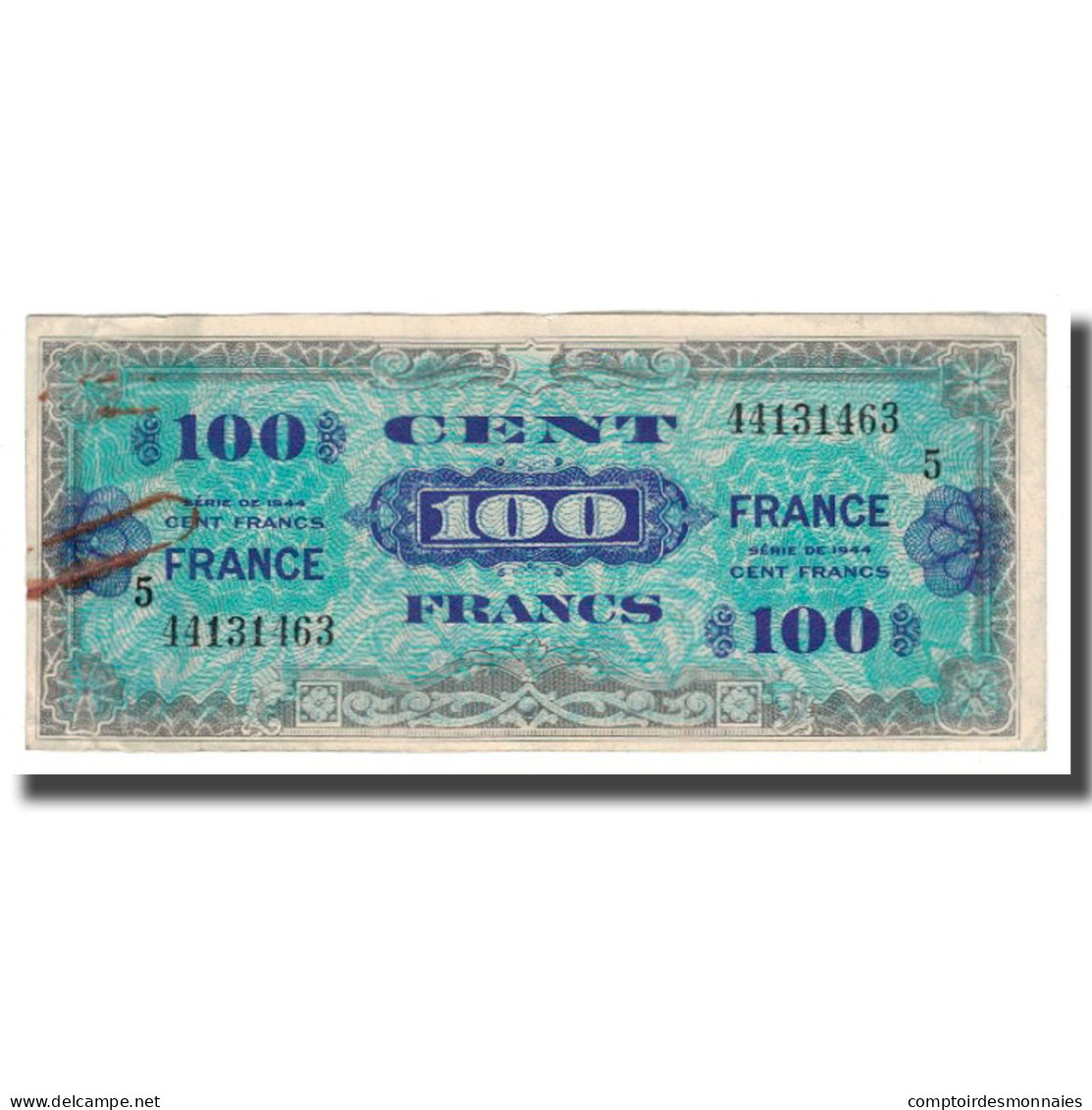 France, 100 Francs, 1944, TTB+, Fayette:VF25.05, KM:123a - 1945 Verso France