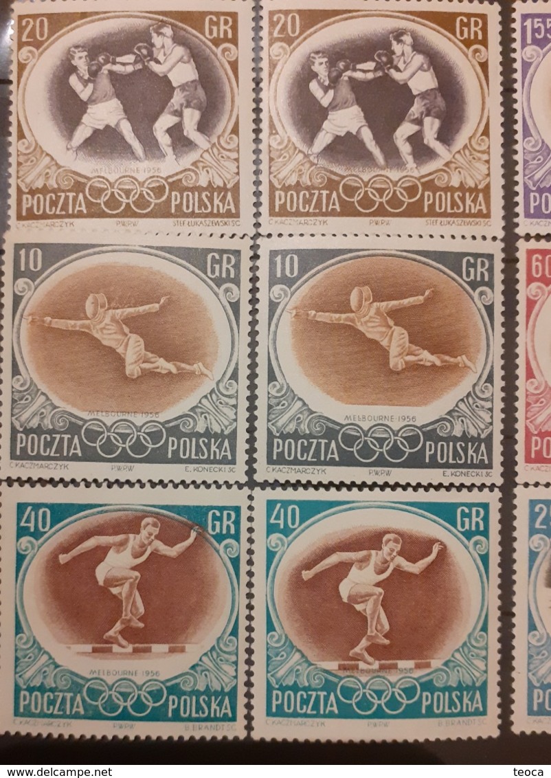 Errors Poland 1956,Mi 984-989, Olympic Games Melbourne, 6v Mnh - Estate 1956: Melbourne