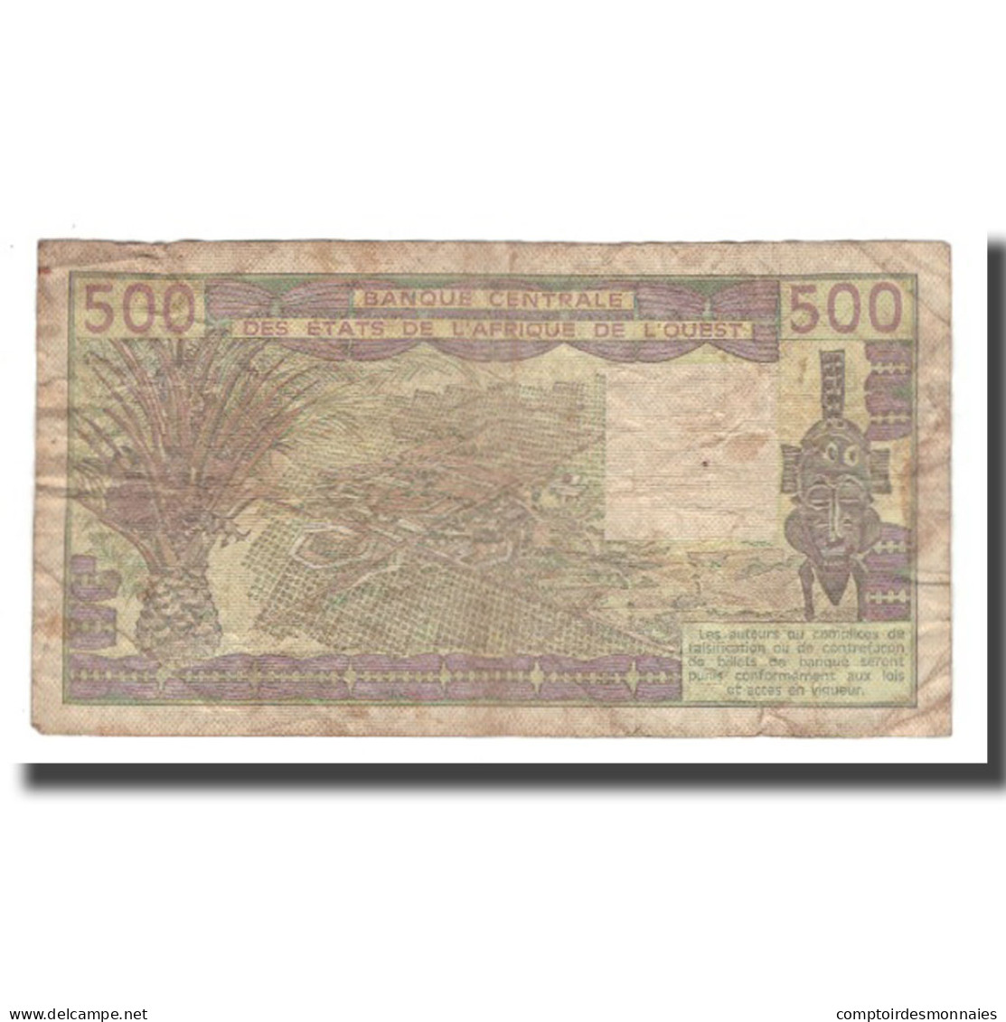 Billet, West African States, 500 Francs, 1981-1990, KM:706Kc, TB - États D'Afrique De L'Ouest