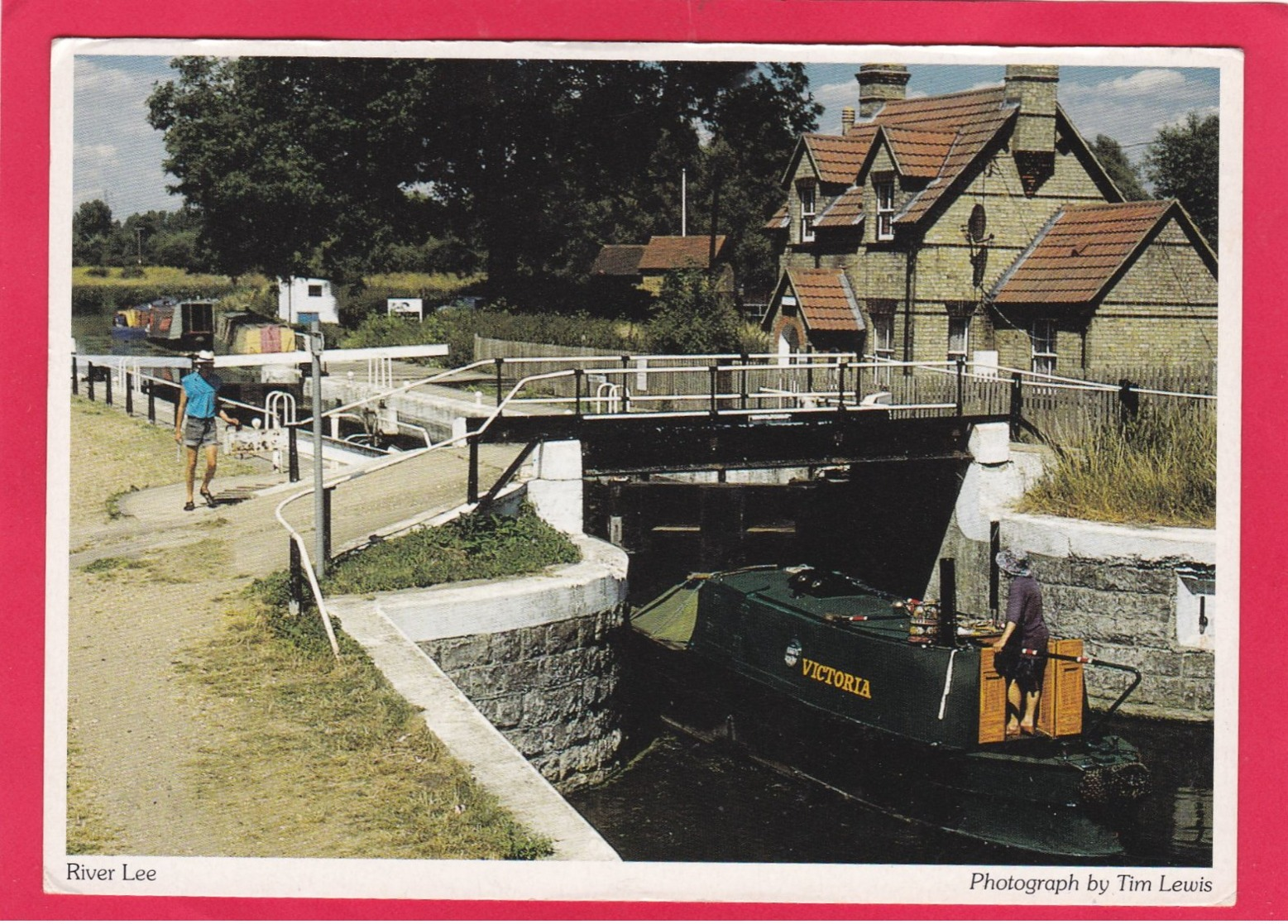 Modern Post Card Of Transport,Canal Boats,Canal Barge,Feild`s Weir Lock,X38. - Hausboote