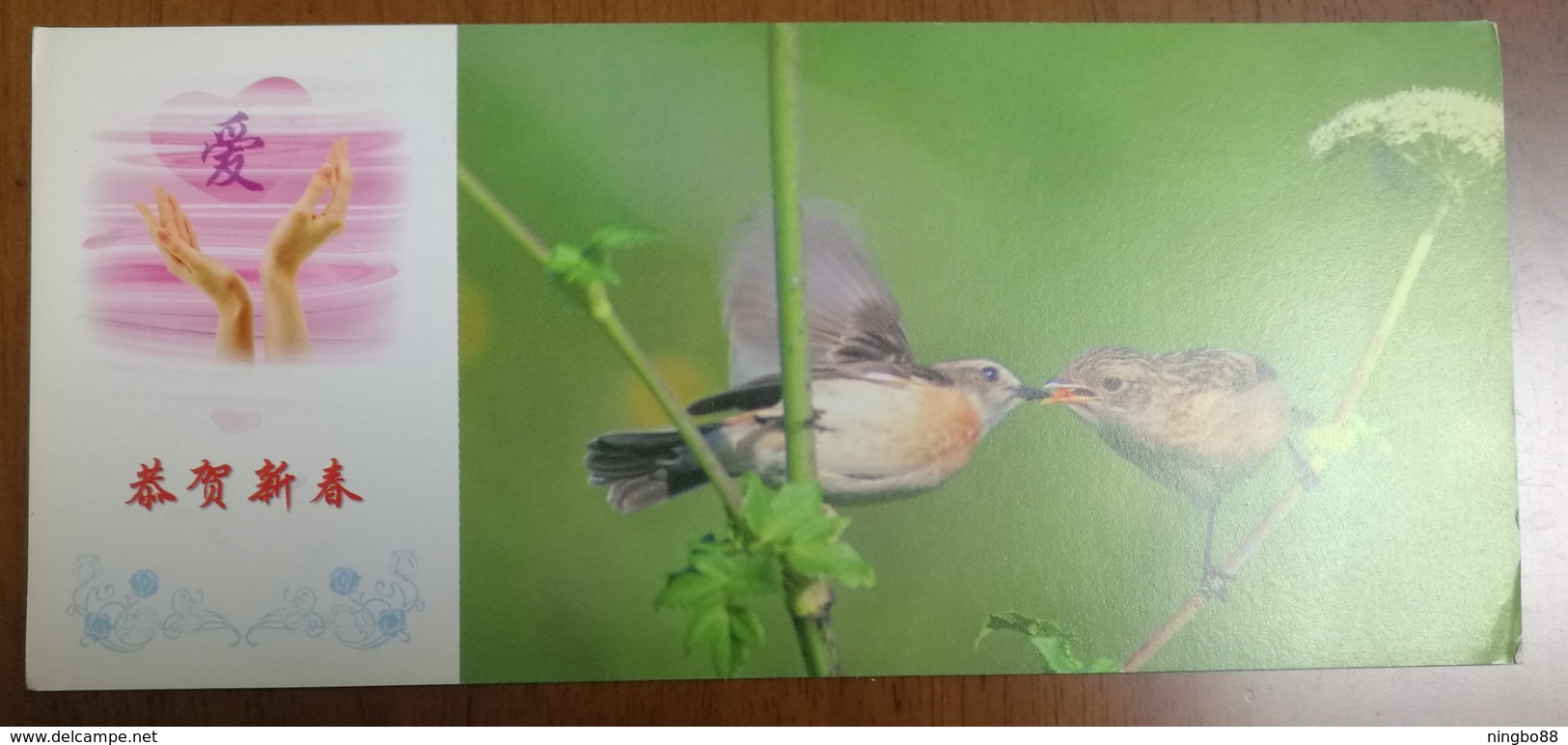 Sparrow Bird,finch,China 2002 Hebei Helping Disabled Person Charity Advertising Pre-stamped Card - Moineaux