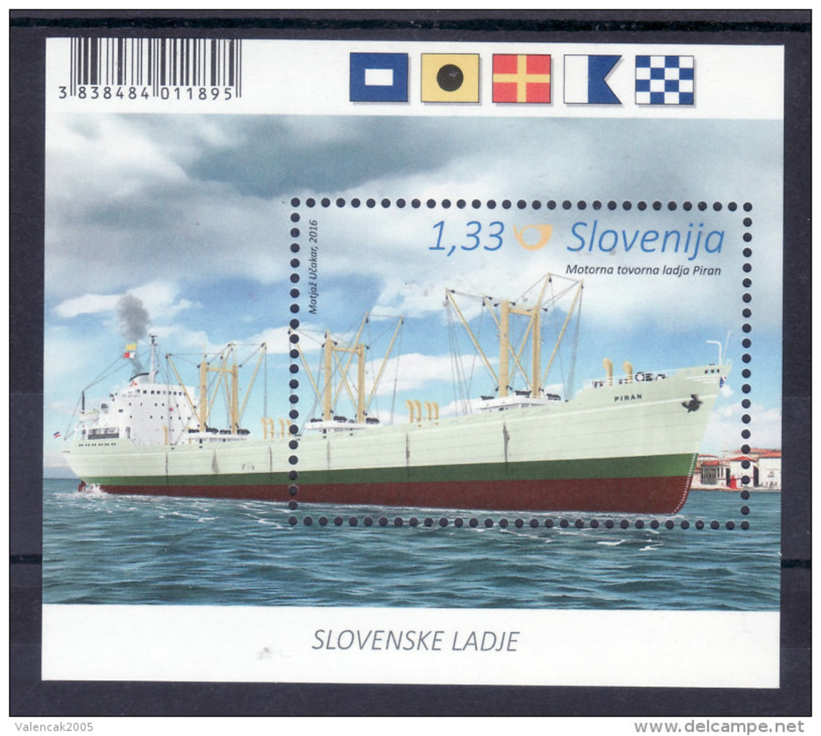 2078/ Slowenien Slovenia Slovenie 2016 Mi.No. 1203 ** MNH Block The Ocean Going Cargo Vessel Piran Ship - Slowenien