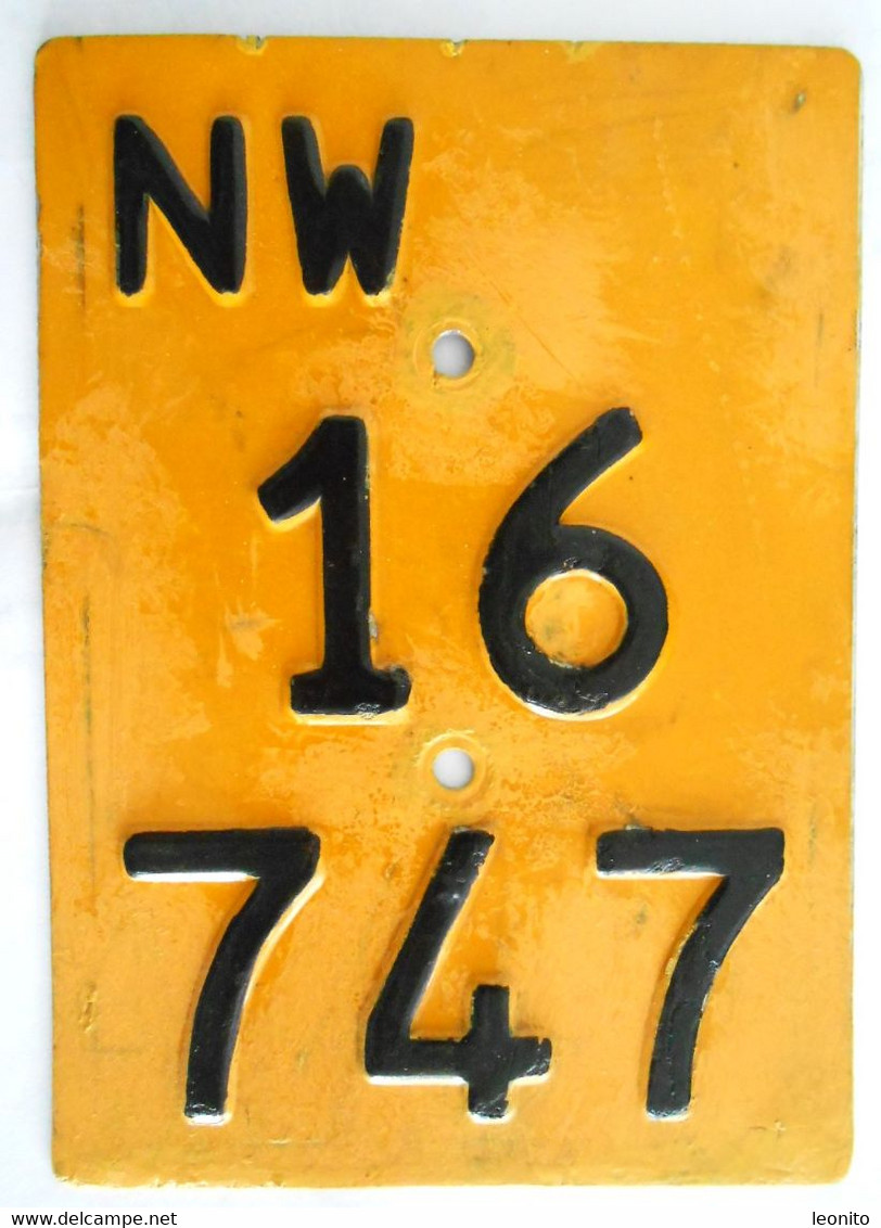 Velonummer Mofanummer Nidwalden NW 16747 (für Vignette Ab 1985) - Kennzeichen & Nummernschilder